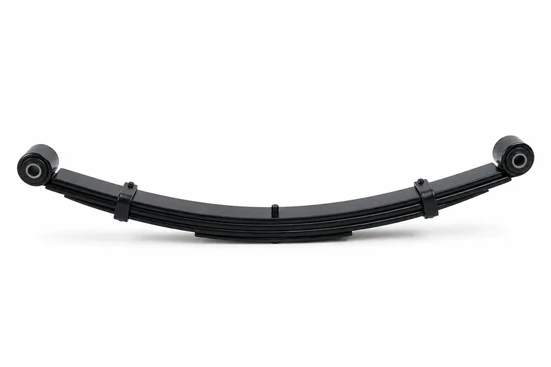 Multi-leaf rear leaf spring with bushed eyes on a white background